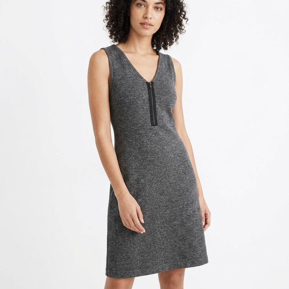 Madewell Gray Fit & Flare Knee Length Lightweight Dress Women Size M
